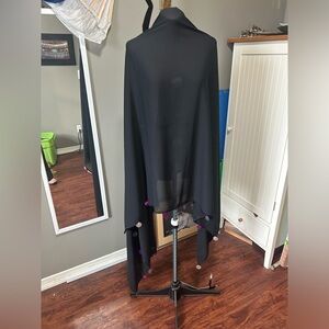 Hand Made Dance Veil or Wrap. Black Chiffon